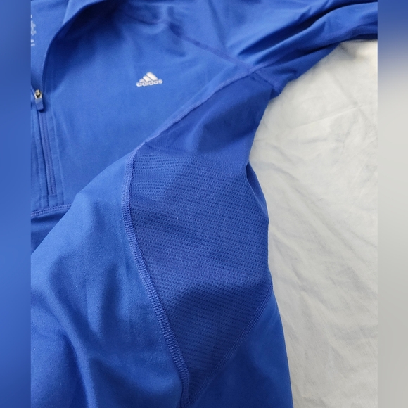Adidas Blue Climalite 1\4 Zip Sweatshirt Long Sleeve Mock Neck, men's Size L - Picture 12 of 12